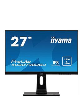 iiyama-prolite-xub2792qsu-b1-27-ips-2560x1440-freesync-ultra-slim-bezel-black-hdmi-display-port-usb-hub-height-adjustable