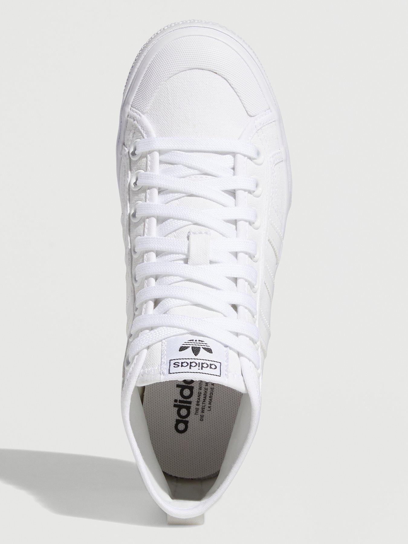  image of adidas-originals-womens-nizza-platform-mid-trainers-white
