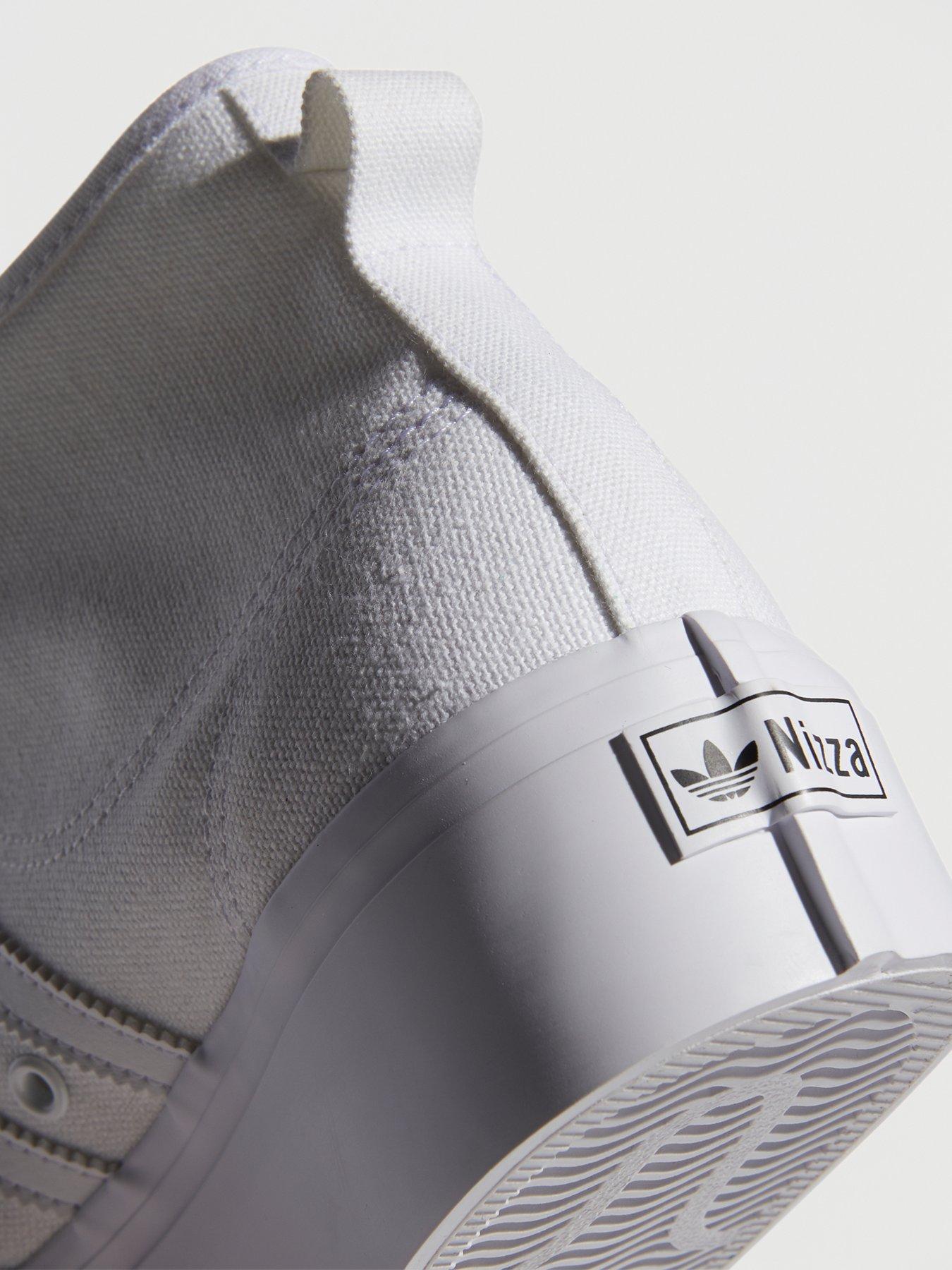  image of adidas-originals-womens-nizza-platform-mid-trainers-white