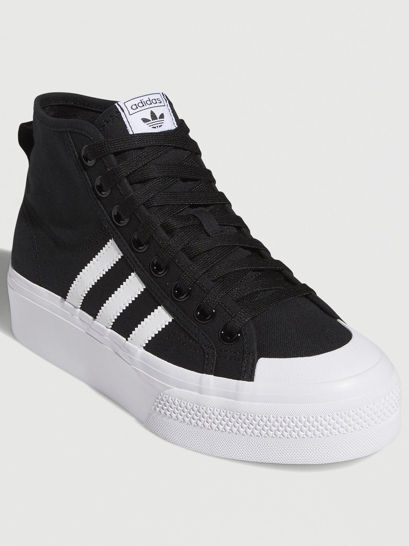 adidas Originals Womens Nizza Platform Trainers - Black/White