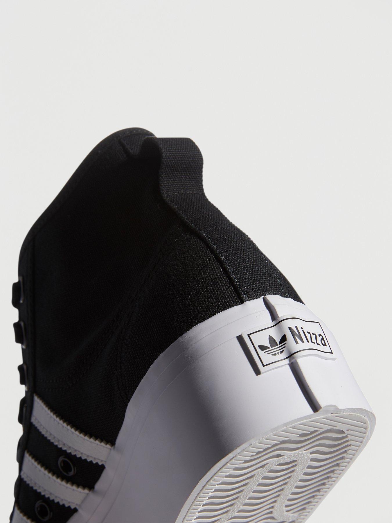 Image 6 of 6 of adidas Originals Womens Nizza Platform Mid Trainers - Black/White