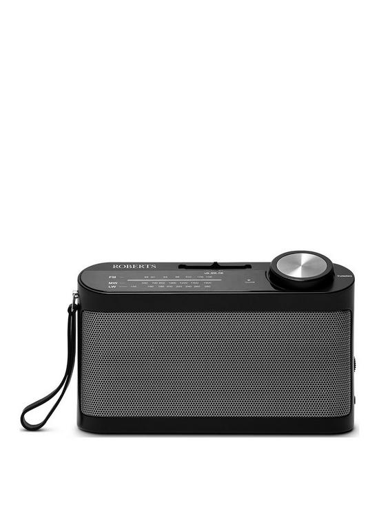 front image of roberts-classic-993-3-band-portable-battery-radio-black