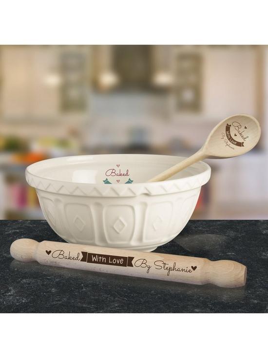 stillFront image of personalised-baked-with-love-baking-set-bowl-spoon-and-rolling-pin