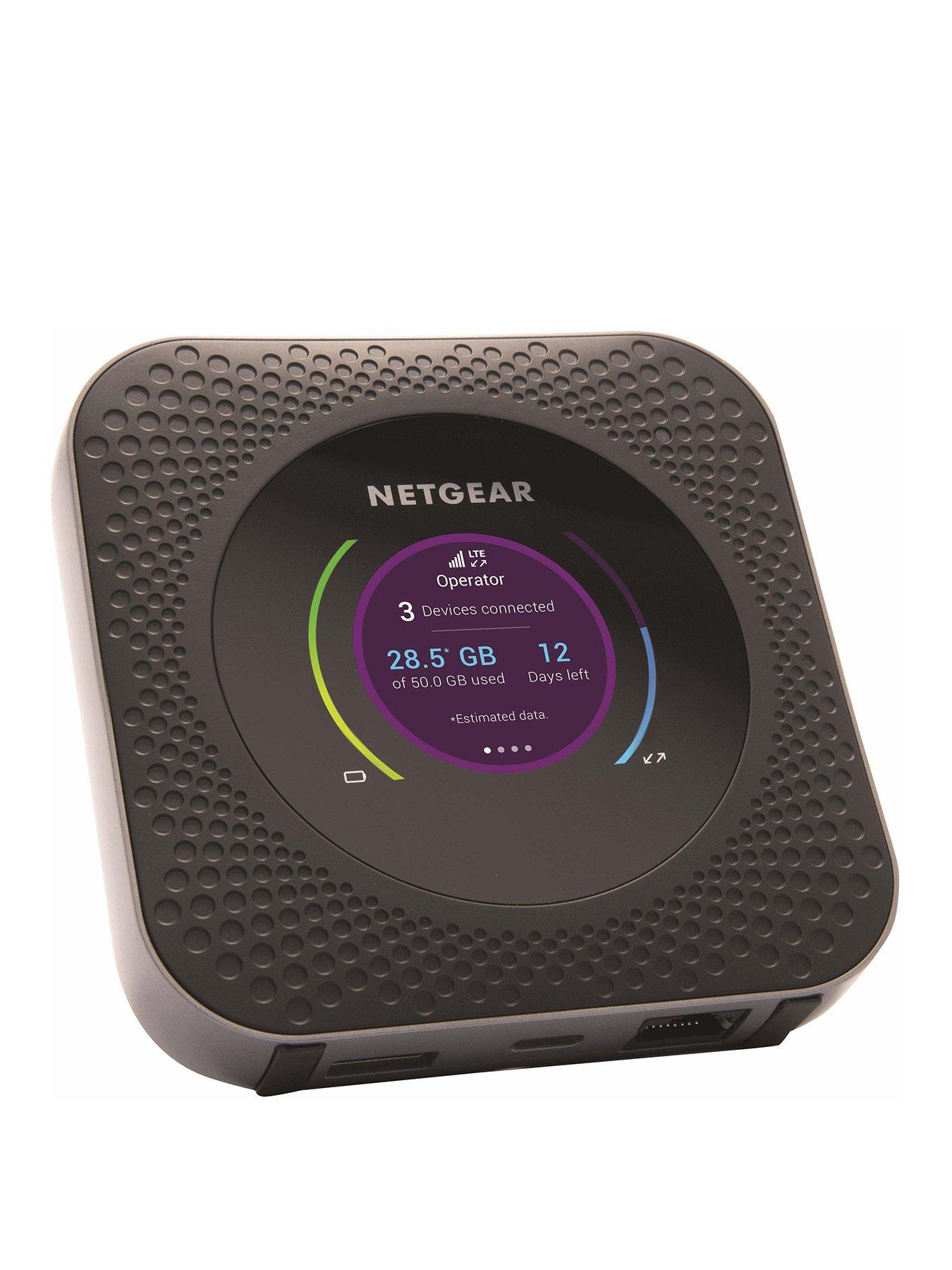 stillFront image of netgear-nighthawk-mr1100-mobile-hotspot-4g-router-mifi-portable-wi-fi-super-fast-download-speeds-up-to-1-gbps-unlocked-for-all-networks