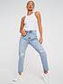  image of missguided-riot-busted-knee-mom-jean-light-blue