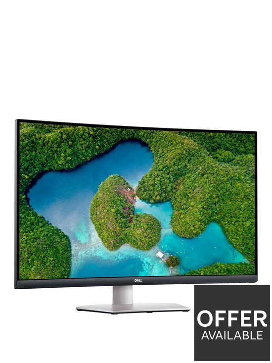 front image of dell-s3221qs-315in-4k-uhd-curved-monitor--nbsp4msnbsp60hznbspamd-freesync-built-in-speakers-silver