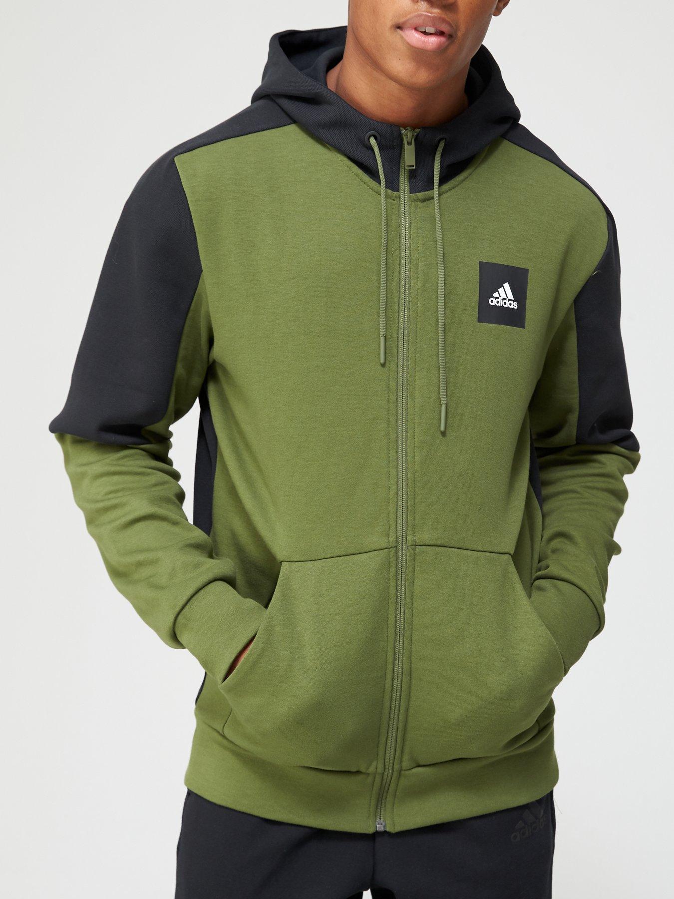 khaki green adidas hoodie mens