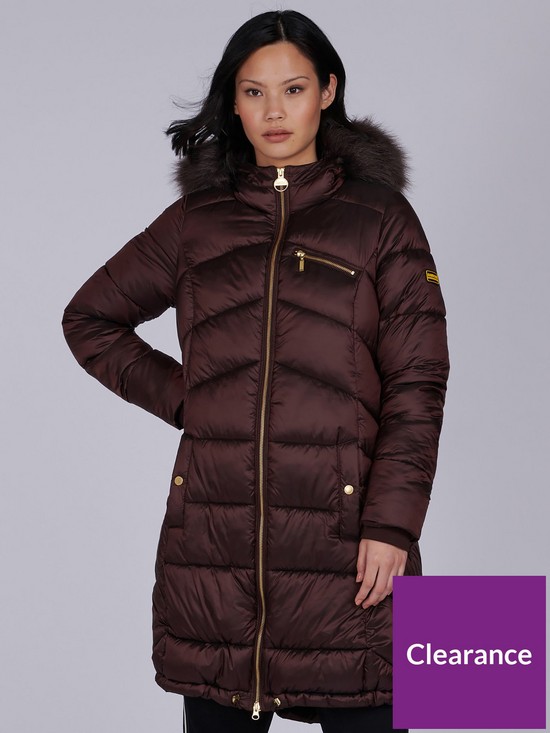 front image of barbour-international-veith-quilt-coat-brown