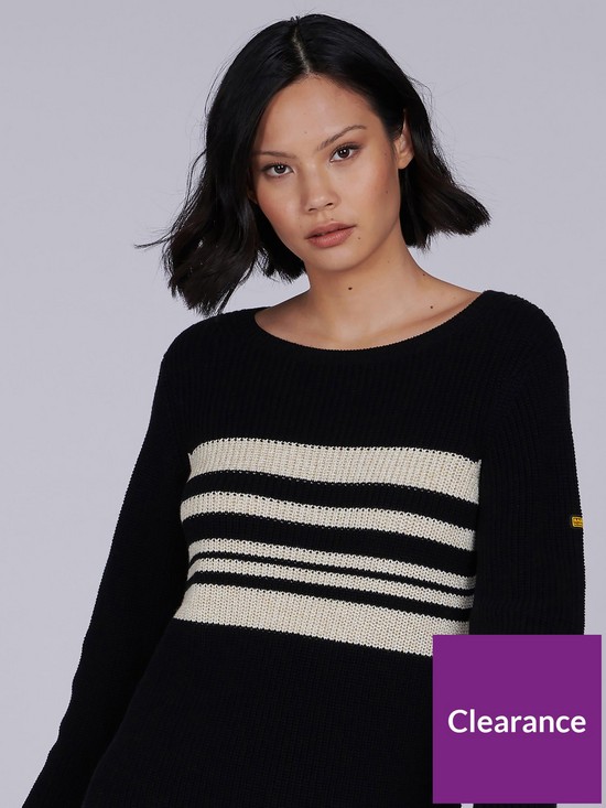 front image of barbour-international-downforce-knit-sweaternbsp--black