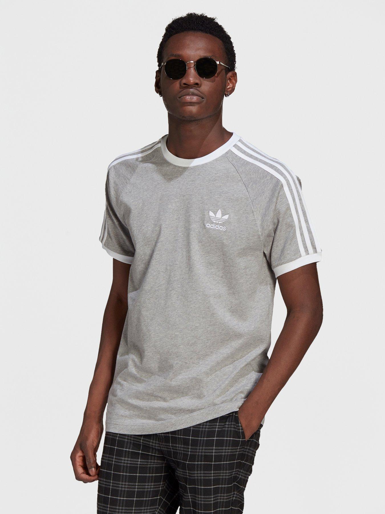 Adidas 3 stripe top t shirt mens california