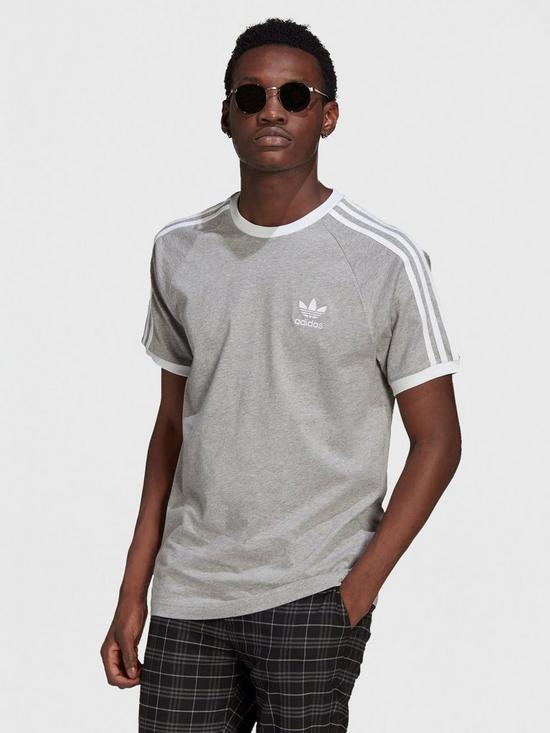 front image of adidas-originals-california-3-stripes-t-shirt-medium-grey-heather