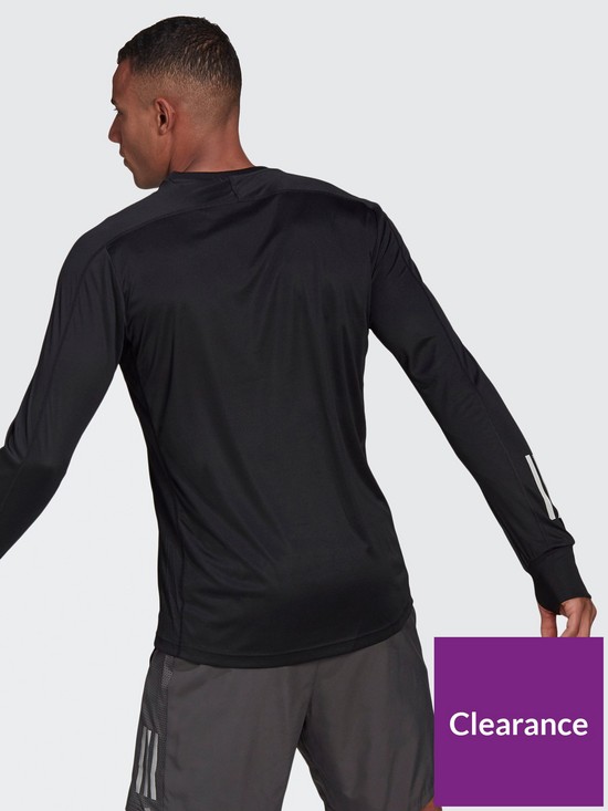 stillFront image of adidas-own-the-runnbsplong-sleeve-t-shirt-black