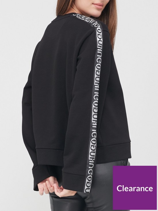 stillFront image of hugo-taped-sleeve-sweater-black