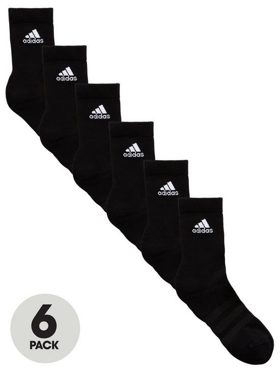 front image of adidas-6-pack-ofnbspcushion-crew-socks-black