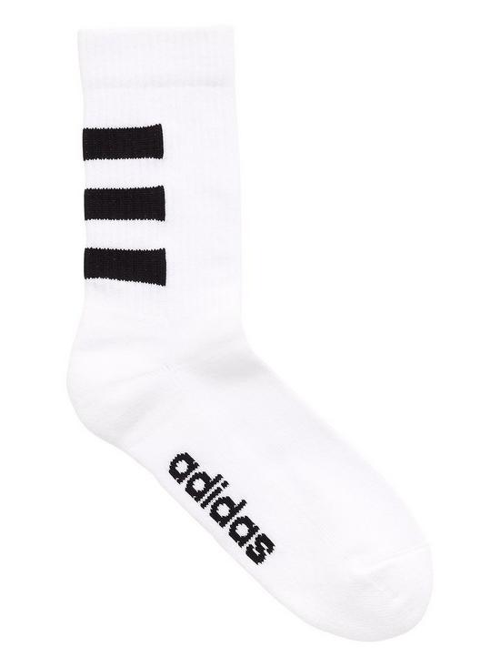 stillFront image of adidas-3-pack-ofnbsp3-stripe-crew-socks-white