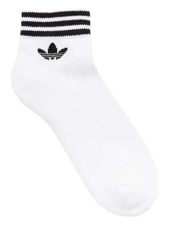 stillFront image of adidas-originals-trefoil-ankle-socks-3-pairs-white
