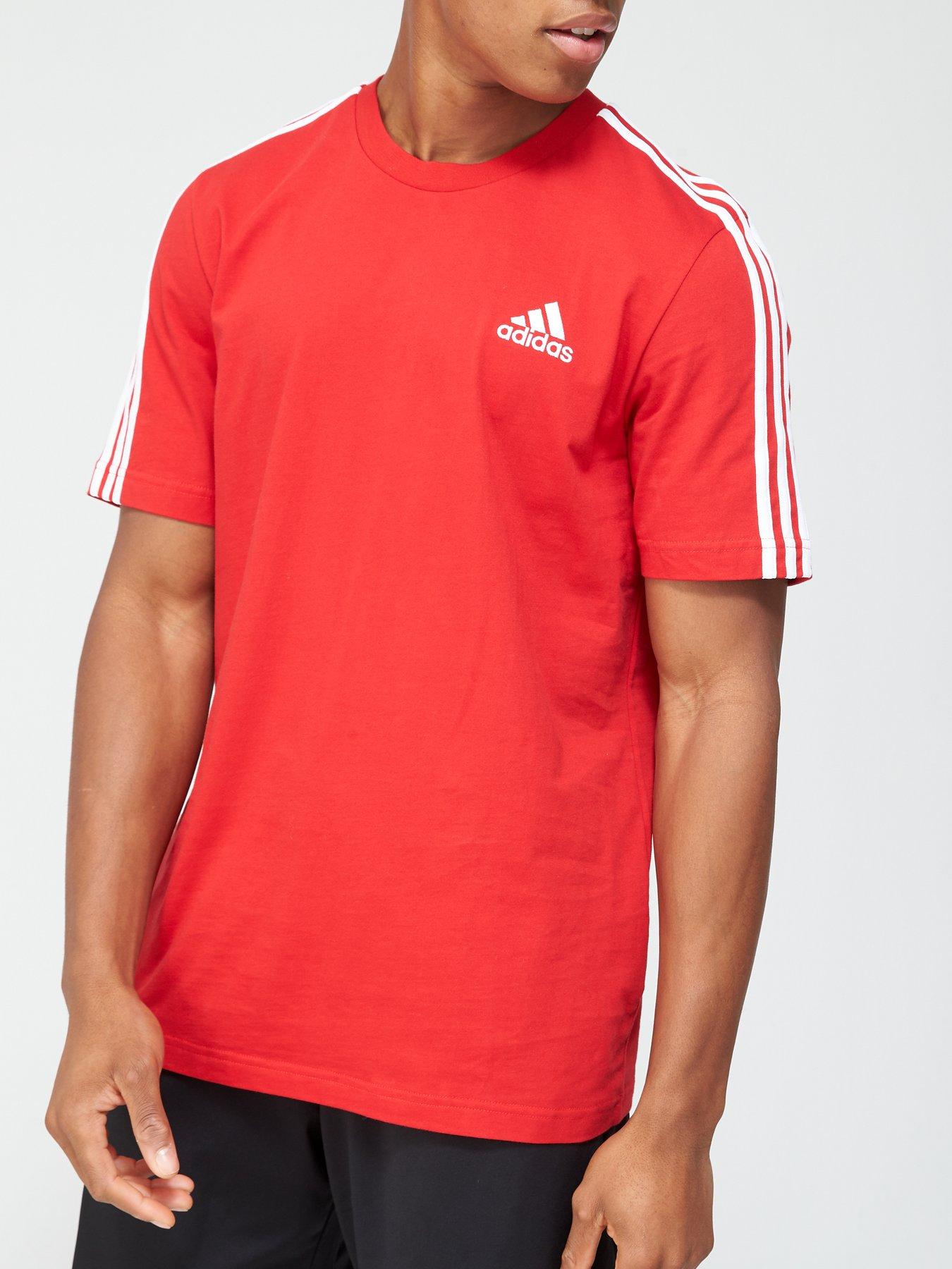 3 Stripe T Shirt Red