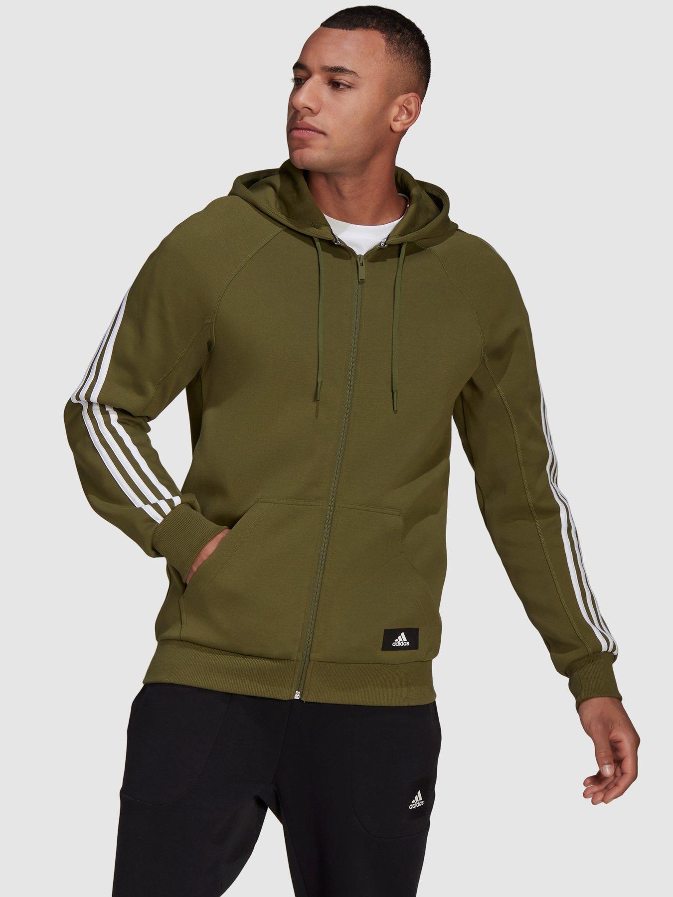 green adidas zip up hoodie