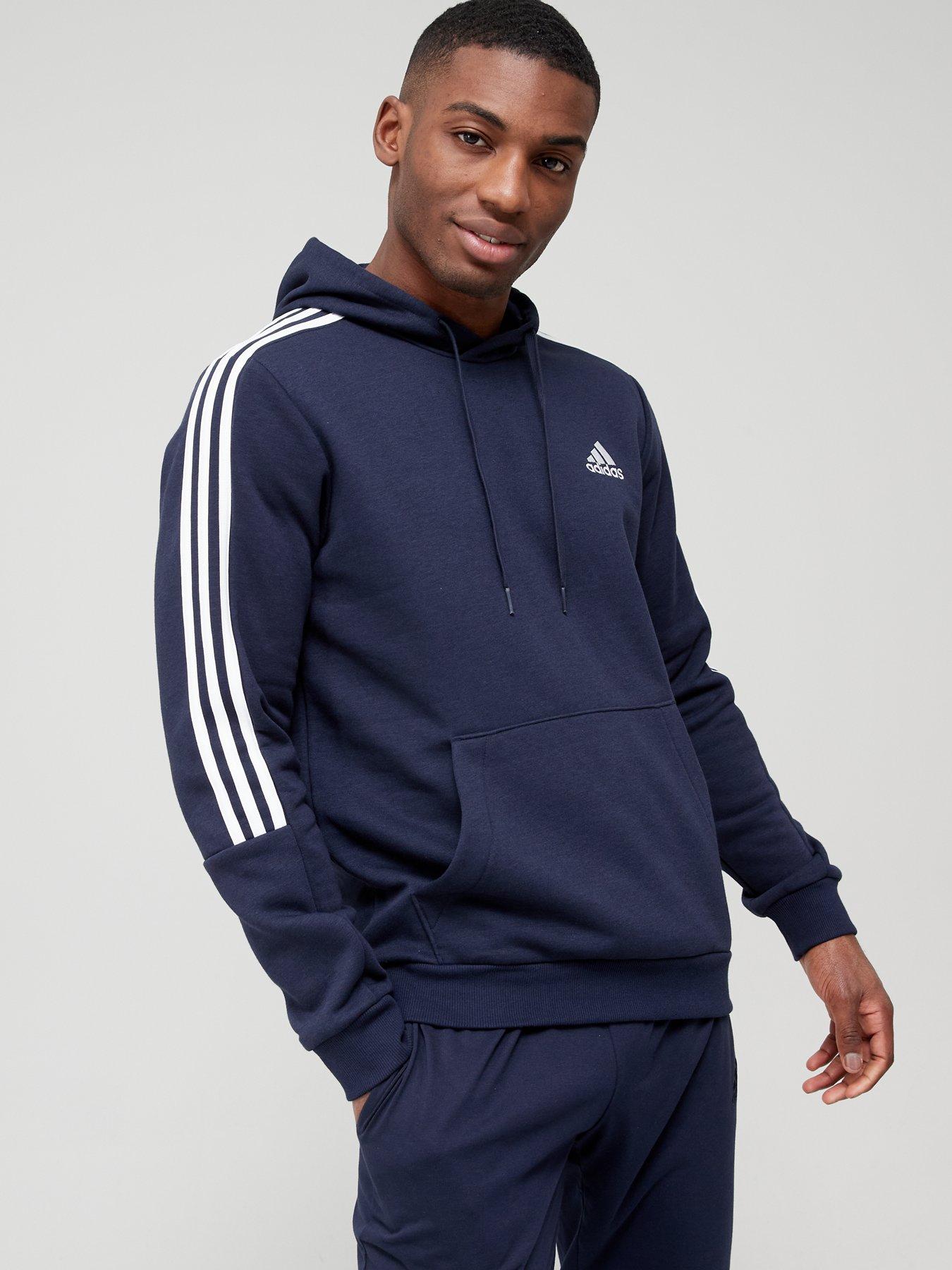 adidas men's athletics essential 3 stripe crew sweatshirt