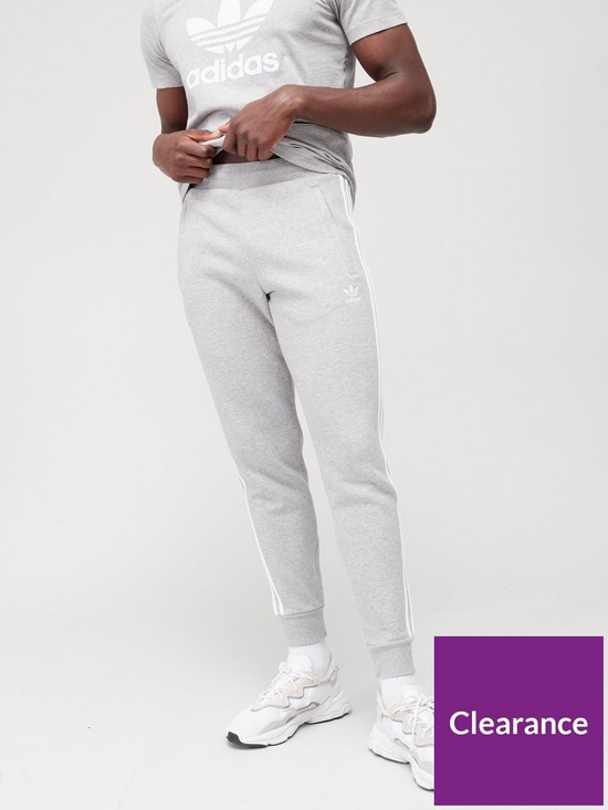 front image of adidas-originals-3-stripes-pant-medium-grey-heather