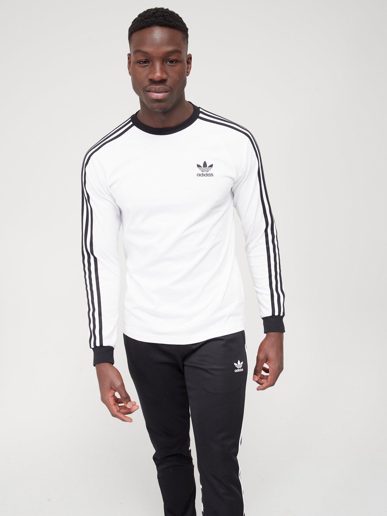 front image of adidas-originals-3-stripe-long-sleeve-t-shirt-white