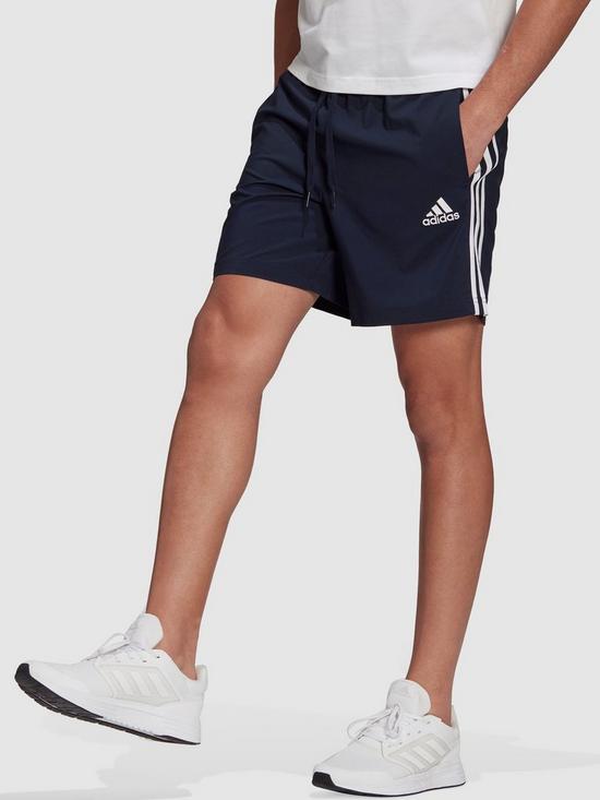 front image of adidas-3-stripe-chelsea-shorts-ink