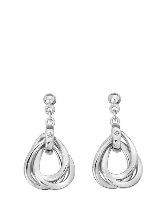 front image of hot-diamonds-trio-teardrop-earrings