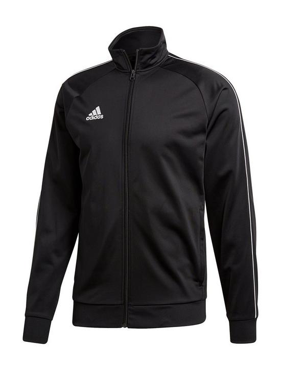 front image of adidas-mens-core-18-jacket-black