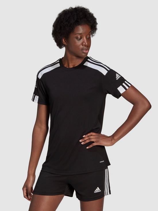 front image of adidas-womens-squad-21-t-shirt-black