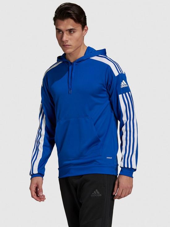 front image of adidas-squad-21-hoodie-blue