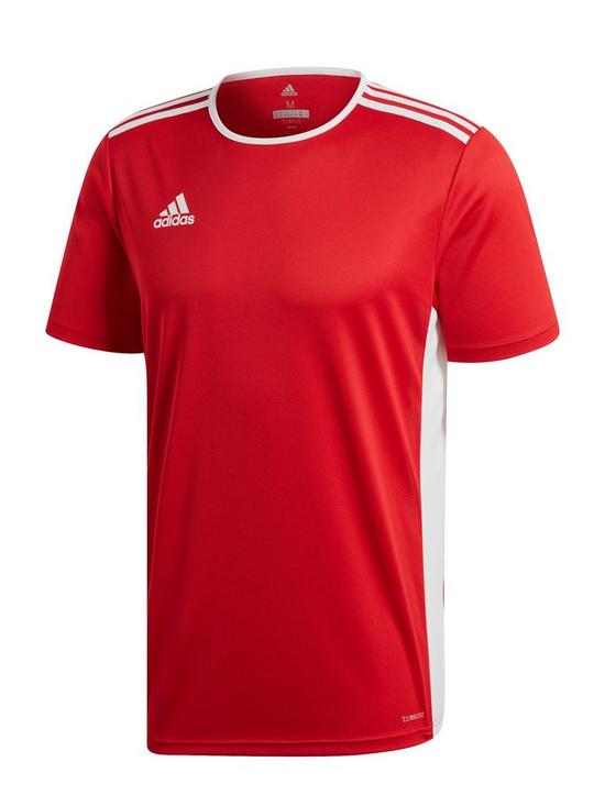 front image of adidas-entrada-18-training-tee-red