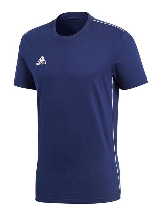 front image of adidas-mens-core-18-tee-blue