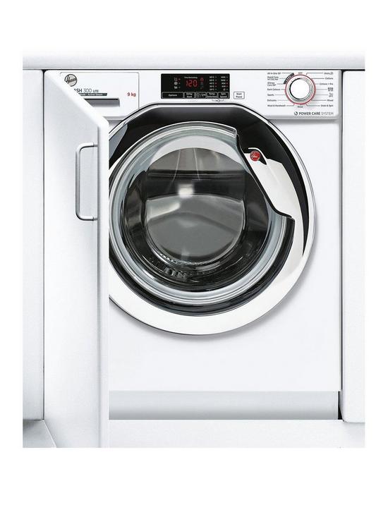 stillFront image of hoover-h-wash-300-hbws-49d1ace-integrated-9kg-loadnbspwashing-machine-with-1400-rpm-spin-white