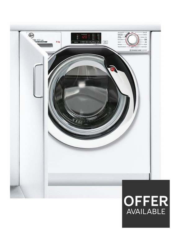 stillFront image of hoover-h-wash-300-hbws-49d1ace-integrated-9kg-loadnbspwashing-machine-with-1400-rpm-spin-white