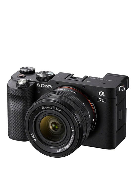 stillFront image of sony-alpha-7-c-full-frame-mirrorless-interchangeable-lens-camera-with-sony-fe-28-60mm-f4-56-zoom-lens-black