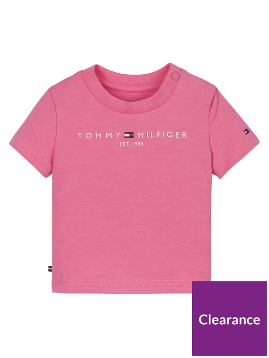 front image of tommy-hilfiger-baby-essential-t-shirt-pink