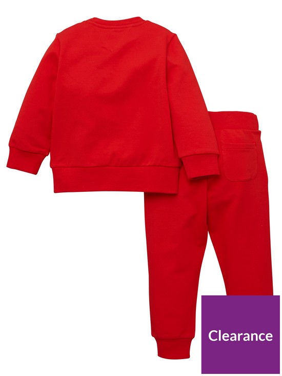 back image of tommy-hilfiger-baby-unisex-essential-jog-set-red