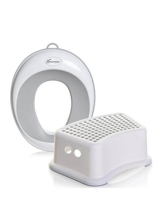 front image of dreambaby-ezy-toilet-potty-topper-amp-step-stool-bundle