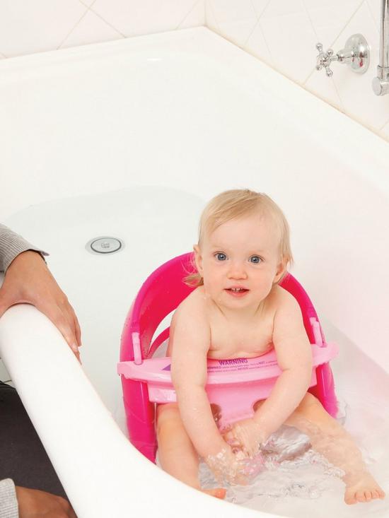 stillFront image of dreambaby-premium-bath-seat-with-bonus-xtra-large-water-scoop-and-front-t-bar-pink