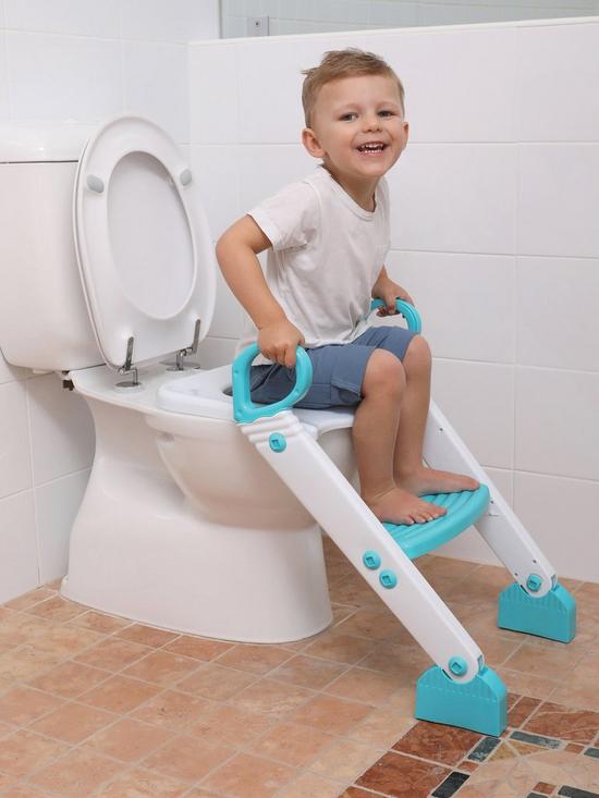 stillFront image of dreambaby-step-up-toilet-trainer-aquawhite