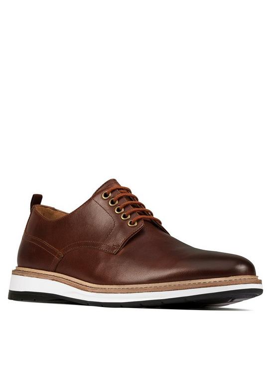 front image of clarks-chantry-walk-leather-shoes-dark-tan