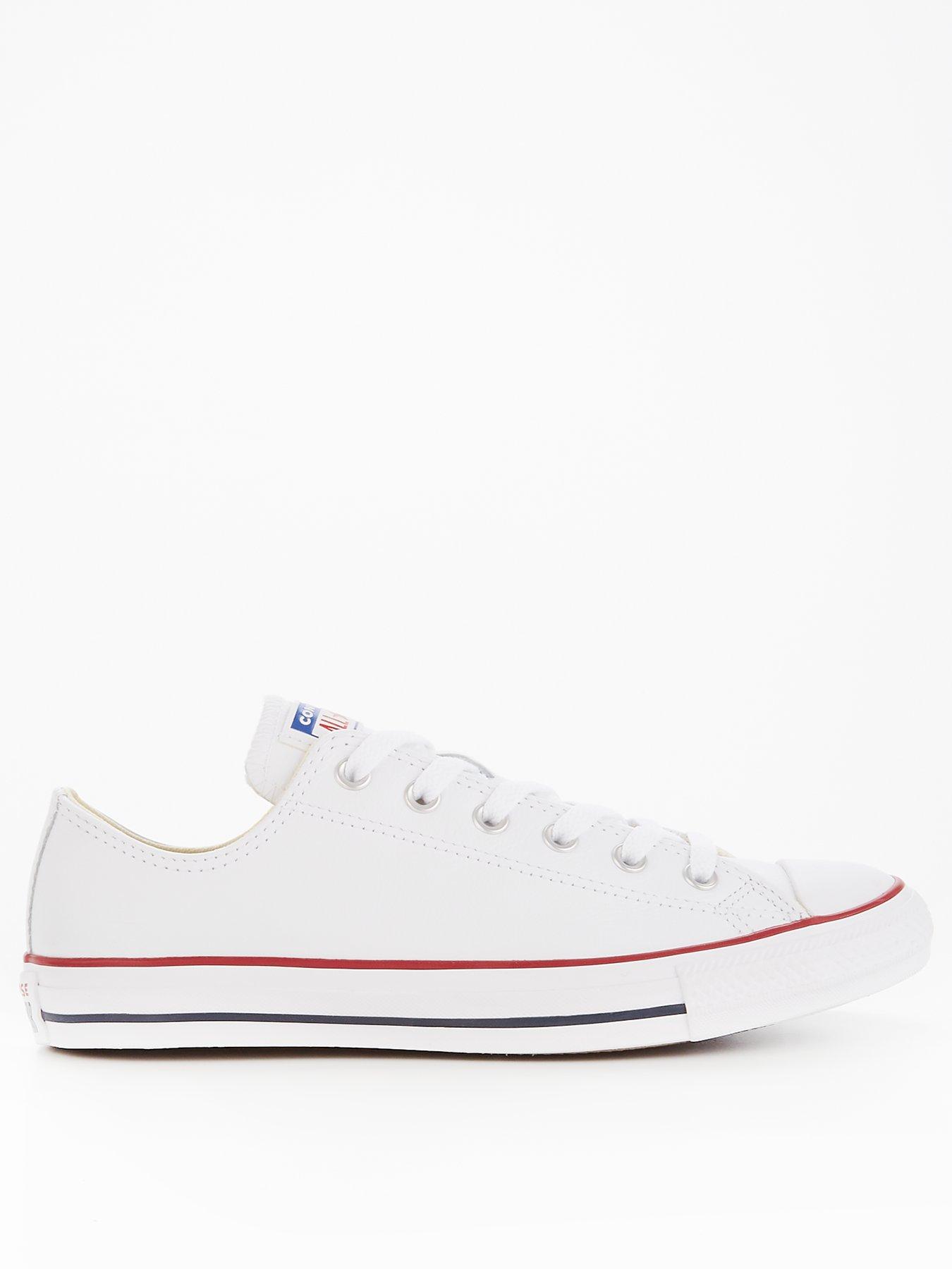 Mens white on sale leather converse trainers