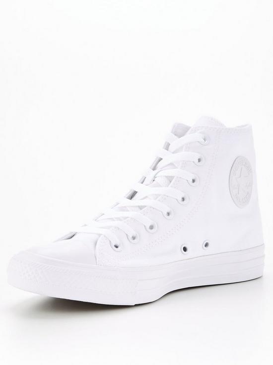 front image of converse-mens-canvas-hi-trainers-white