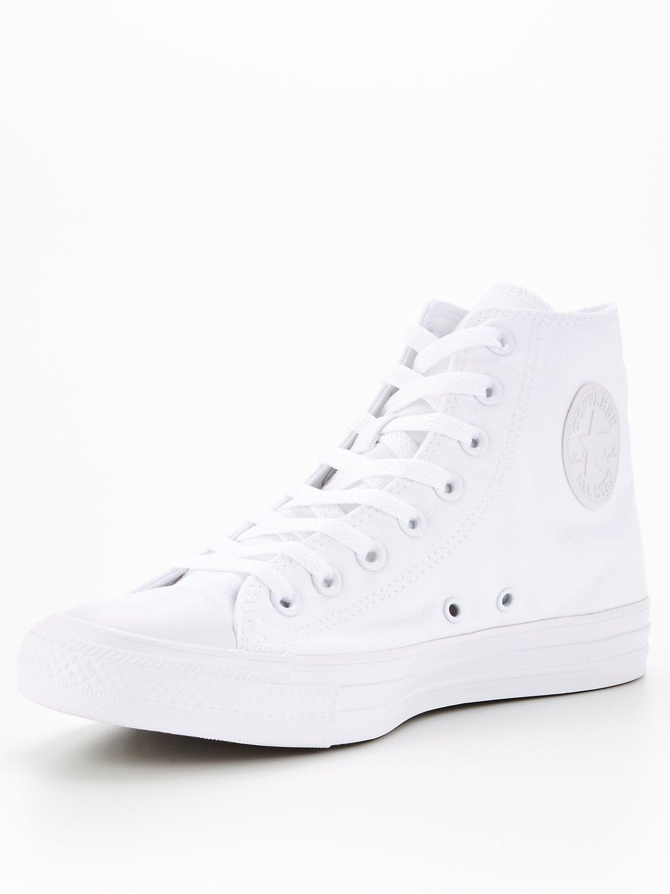 front image of converse-mens-canvas-hi-top-trainers-white