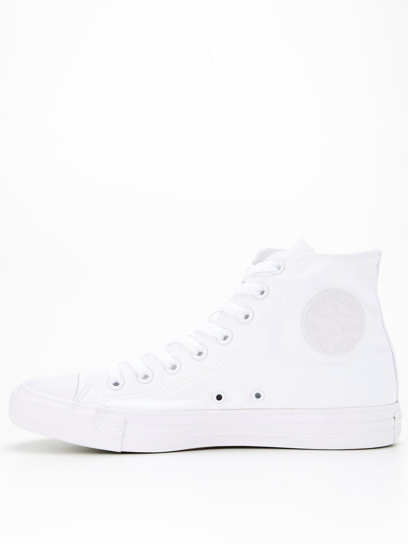 Mens Canvas Hi Top Trainers White