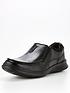  image of clarks-wide-fitnbspcotrell-free-leather-shoes-black