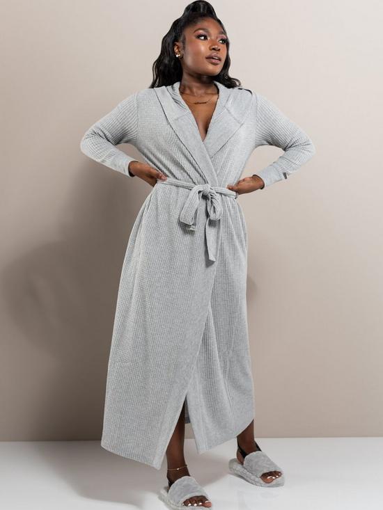 front image of boux-avenue-lillie-ribbed-robe-slate