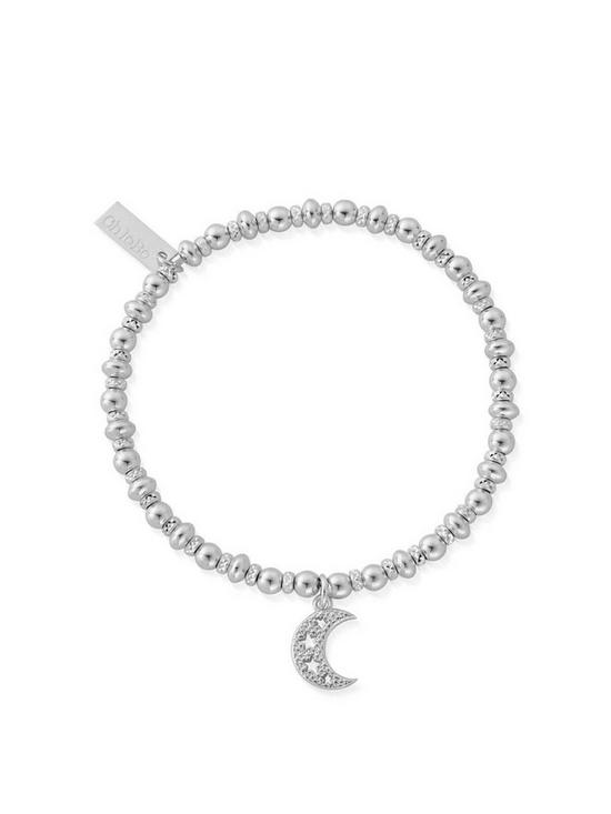 front image of chlobo-sterling-silver-didi-sparkle-starry-moon-bracelet