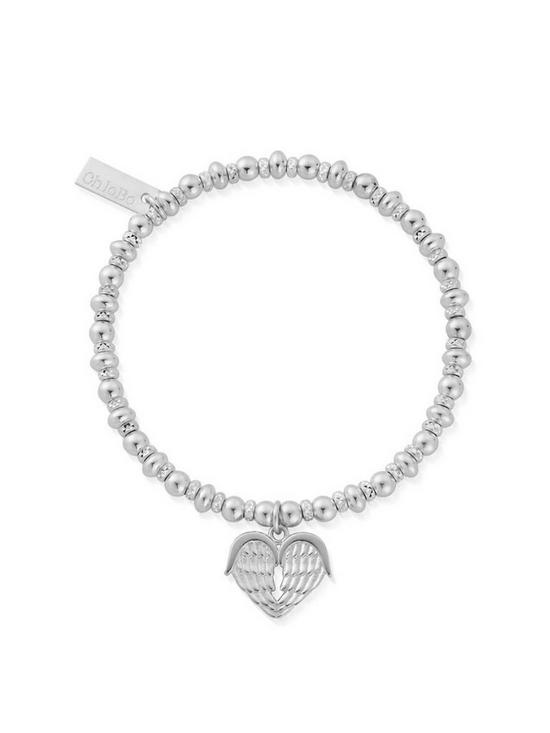front image of chlobo-sterling-silver-didi-sparkle-heavenly-heart-bracelet