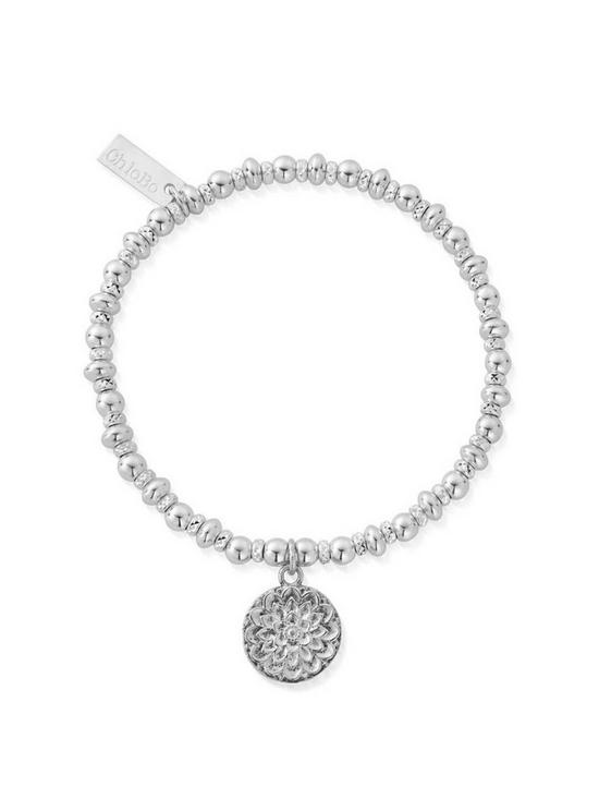 front image of chlobo-sterling-silver-didi-sparkle-moonflower-bracelet